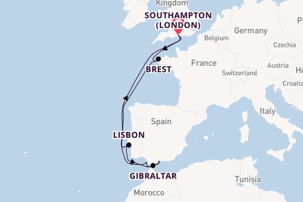 Western Mediterranean from Southampton, England with the MSC Virtuosa
