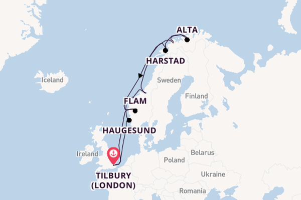 17 day cruise with the Ambience to Tilbury (London)