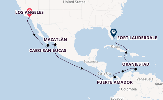 Mexicaanse Riviera vanaf Los Angeles, Verenigde Staten met de Star Princess