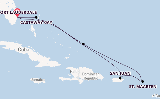 Caribbean vanaf Fort Lauderdale, Verenigde Staten met de Disney Destiny