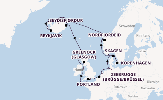Arktis ab Southampton, Großbritannien auf der Regal Princess