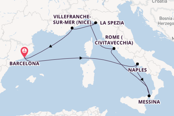 Western Mediterranean from Barcelona, Spain with the Celebrity Xcel