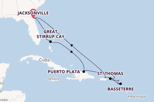 Caribbean vanaf Jacksonville, Florida Verenigde Staten met de Norwegian Gem