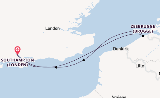 Engeland vanaf Southampton (Londen), Engeland met de Queen Anne