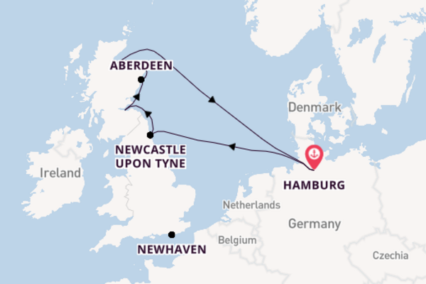 Verenigd Koninkrijk vanaf Hamburg, Duitsland met de Costa Favolosa