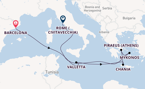 Mediterranean from Barcelona, Spain with the Disney Wish