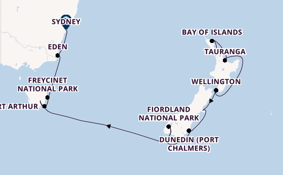 New Zealand from Auckland, New Zealand with the Royal Princess