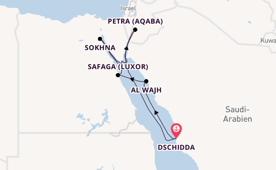 Naher Osten ab Dschidda, Saudi-Arabien auf der Explora V