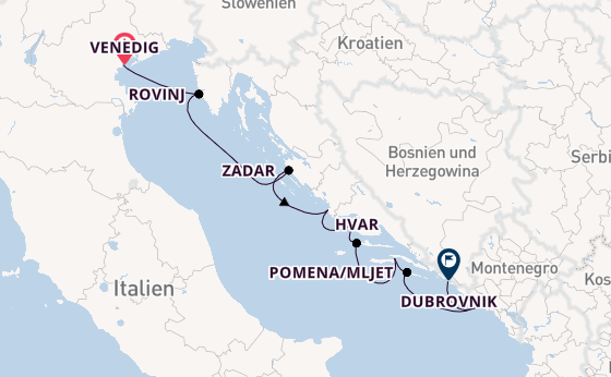 Kroatien ab Venedig, Italien auf der Le Champlain