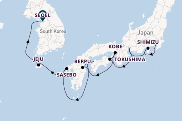 Japan vanaf Tokio, Japan met de Norwegian Spirit