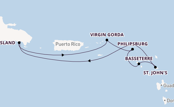 Caribbean from La Romana, Dominican Republic with the MSC Opera