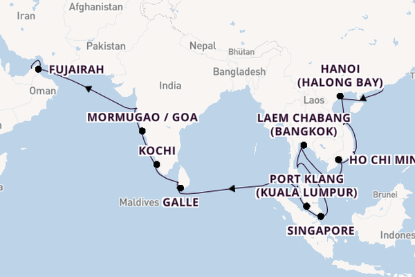 Southeast Asia from Hong Kong, China with the Nautica
