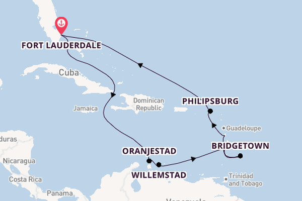 Caribbean vanaf Fort Lauderdale, Verenigde Staten met de Island Princess