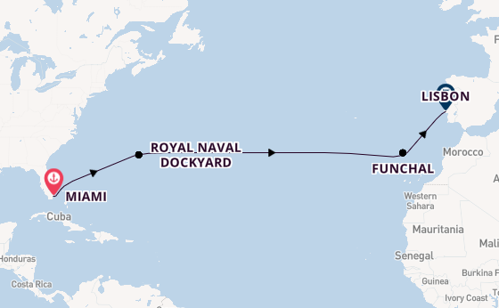 Transatlantic from Miami, Florida, USA with the Silver Ray