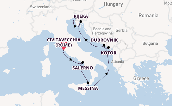 Middellandse Zee vanaf Civitavecchia (Rome), Italië met de Seven Seas Prestige