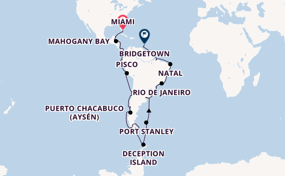 Südamerika ab Miami auf der Azamara Quest