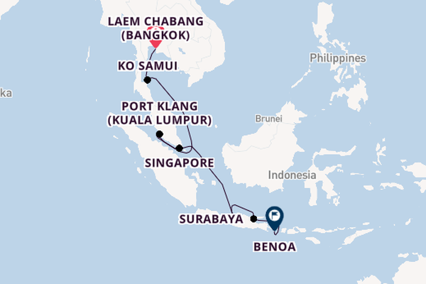 South East Asia from Laem Chabang (Bangkok), Thailand with the Viking Venus