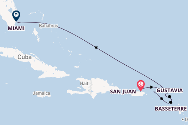 Caribbean vanaf San Juan, Puerto Rico met de EXPLORA III