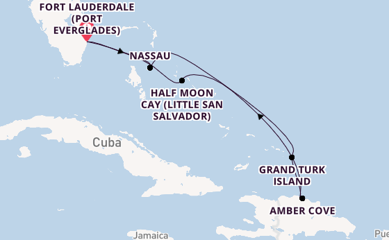 Caribbean from Fort Lauderdale (Port Everglades), Florida, USA with the Nieuw Statendam