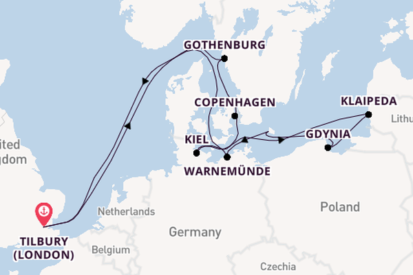 Sensational journey from Tilbury (London) with Ambassador Cruise Line