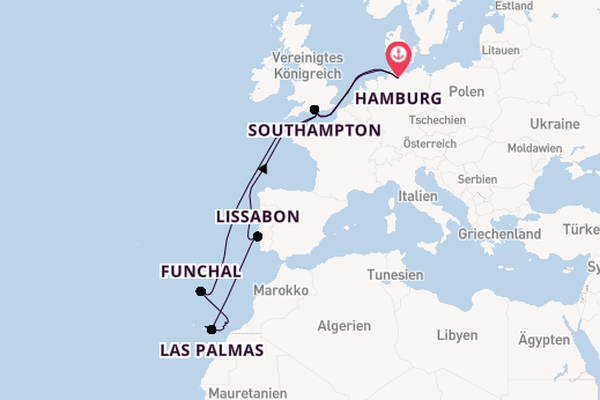 Kanarische Inseln ab Hamburg auf der Queen Anne