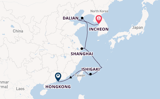 China vanaf Incheon, Zuid-Korea met de Azamara Pursuit