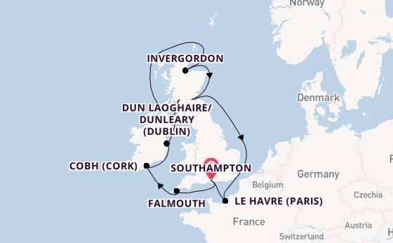 British Isles from Southampton, England with the Majestic Princess