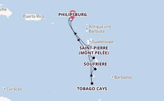 Karibik ab Philipsburg, St. Maarten auf der SEA CLOUD SPIRIT
