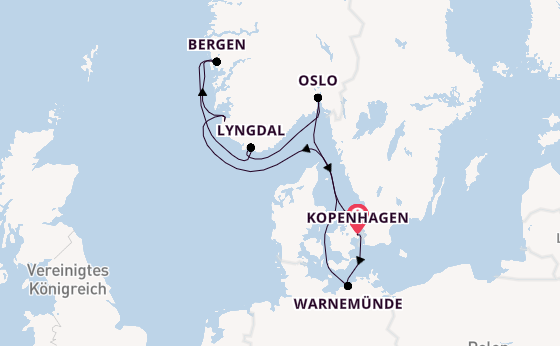 Norwegen ab Kopenhagen, Dänemark auf der MSC Magnifica