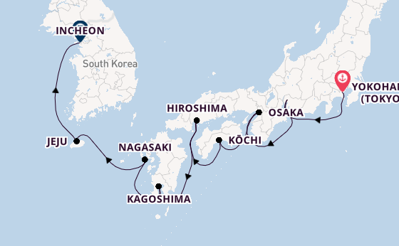 Japan from Yokohama (Tokyo), Japan with the Riviera