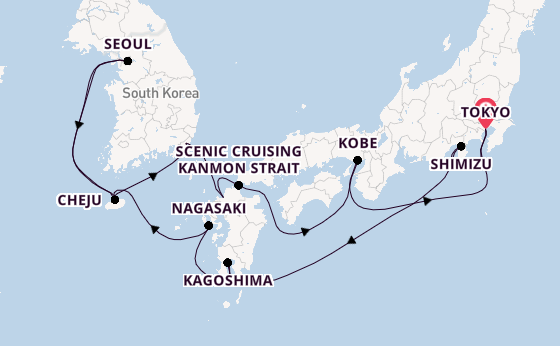 Japan from Tokyo, Japan with the Westerdam