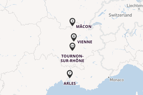 Rhône vanaf Lyon, Frankrijk met de Annabelle