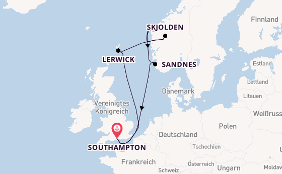 Norwegen ab Southampton, Großbritannien auf der MSC Meraviglia