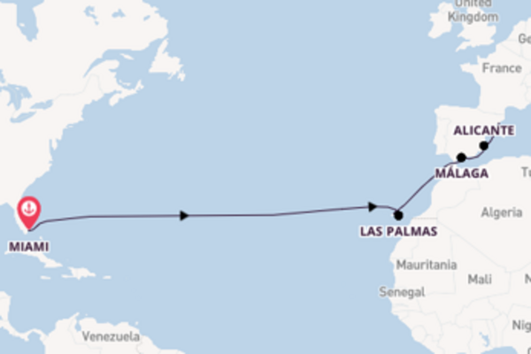 14 day journey to Barcelona from Miami