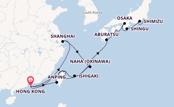 East Asia from Hong Kong, China with the Seabourn Encore