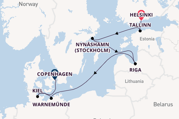 Baltic Sea from Helsinki, Finland with the Norwegian Jewel