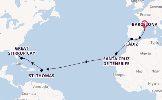 trans-Atlantisch vanaf Barcelona, Spanje met de Norwegian Epic