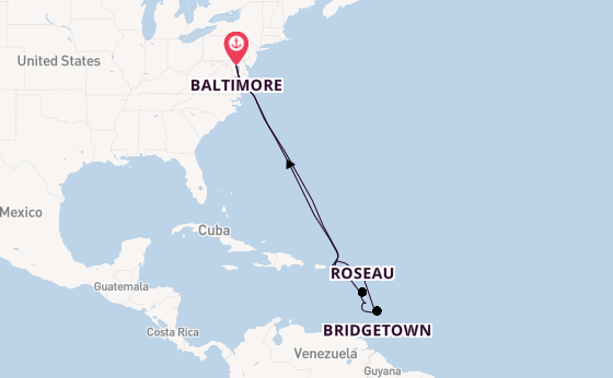 Caribbean from Baltimore, Maryland with the Carnival Pride