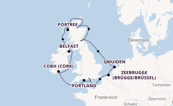 Britische Inseln ab Southampton, Großbritannien auf der Norwegian Star
