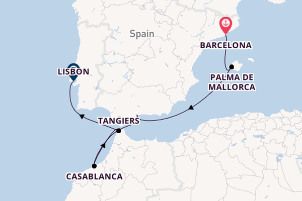 Western Mediterranean from Barcelona, Spain with the Mariner of the Seas