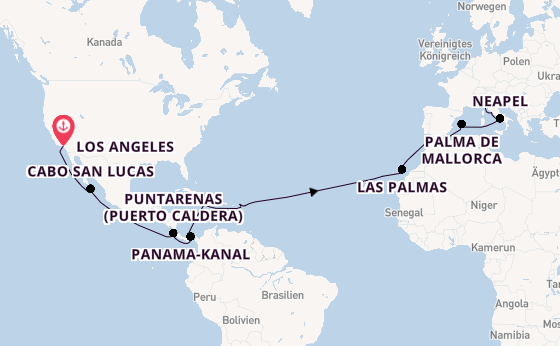 MSC Magnifica - Weltreise-Etappe mit Panamakanal & Los Angeles Erlebnis