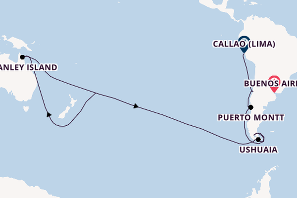 Transpacific from Buenos Aires, Argentina with the Seven Seas Mariner