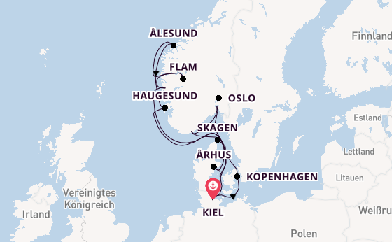 Große Skandinavien-Reise ab Kiel