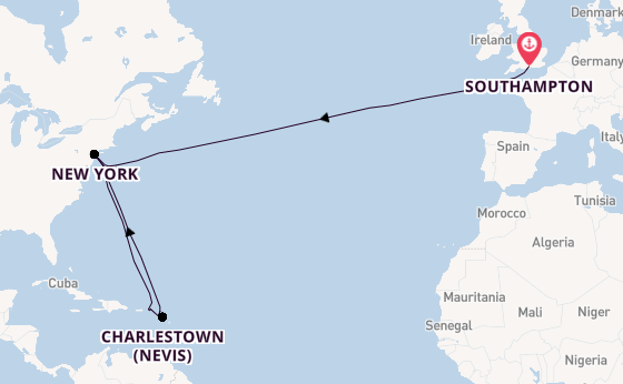 Transatlantic from Southampton, England with the Queen Mary 2
