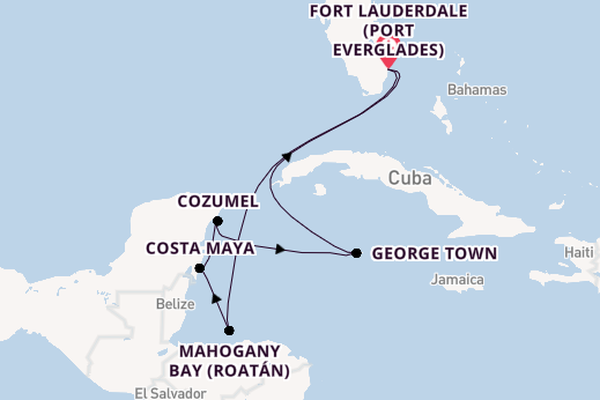 Western Caribbean from Fort Lauderdale (Port Everglades), Florida, USA with the Celebrity Xcel