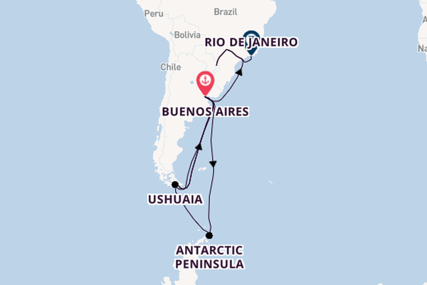 South America from Buenos Aires, Argentina with the Scenic Eclipse II