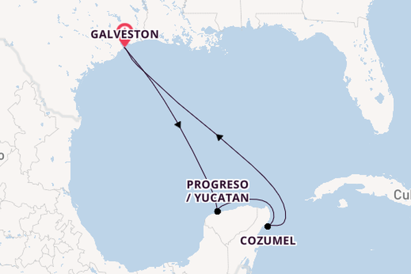 Western Caribbean from Galveston, Texas, USA with the Carnival Miracle
