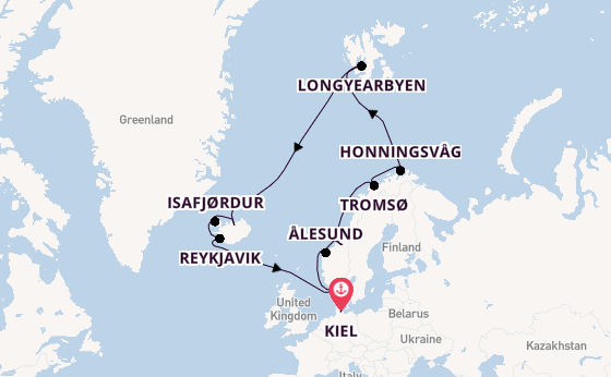 Noorwegen vanaf Kiel, Duitsland met de Mein Schiff 7
