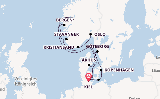 Norwegen ab Kiel, Deutschland auf AIDAprima