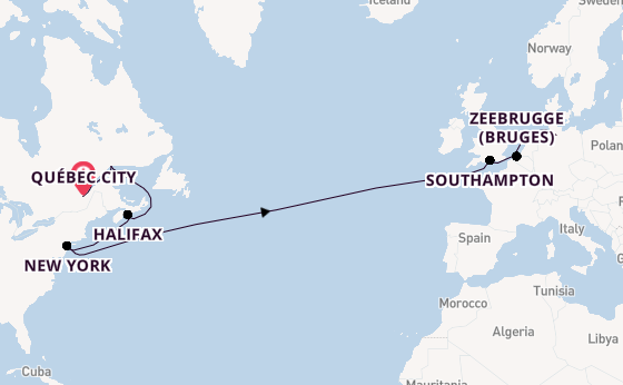 Transatlantic from Québec City, Canada with the Queen Mary 2